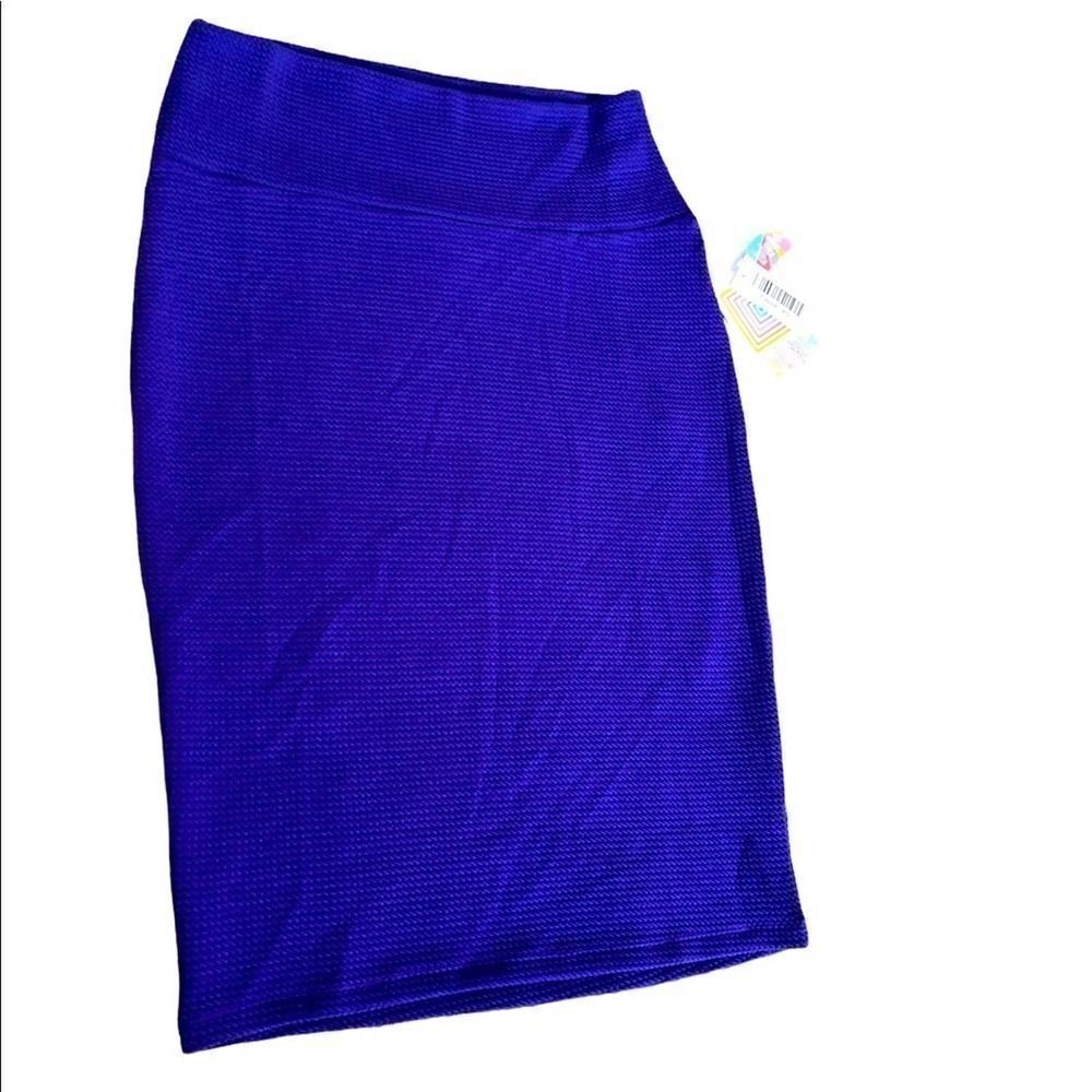 LuLaRoe Royal Blue Textured Cassie Pencil Skirt XS